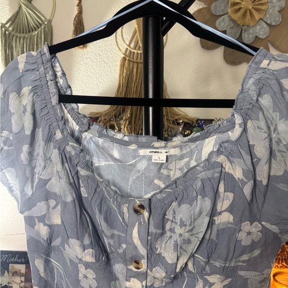 NWT O'Neill Blue Floral Dress Size Large - Picture 2 of 9